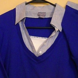 EUC Triple layered sweater Laura Scott Petite L/P